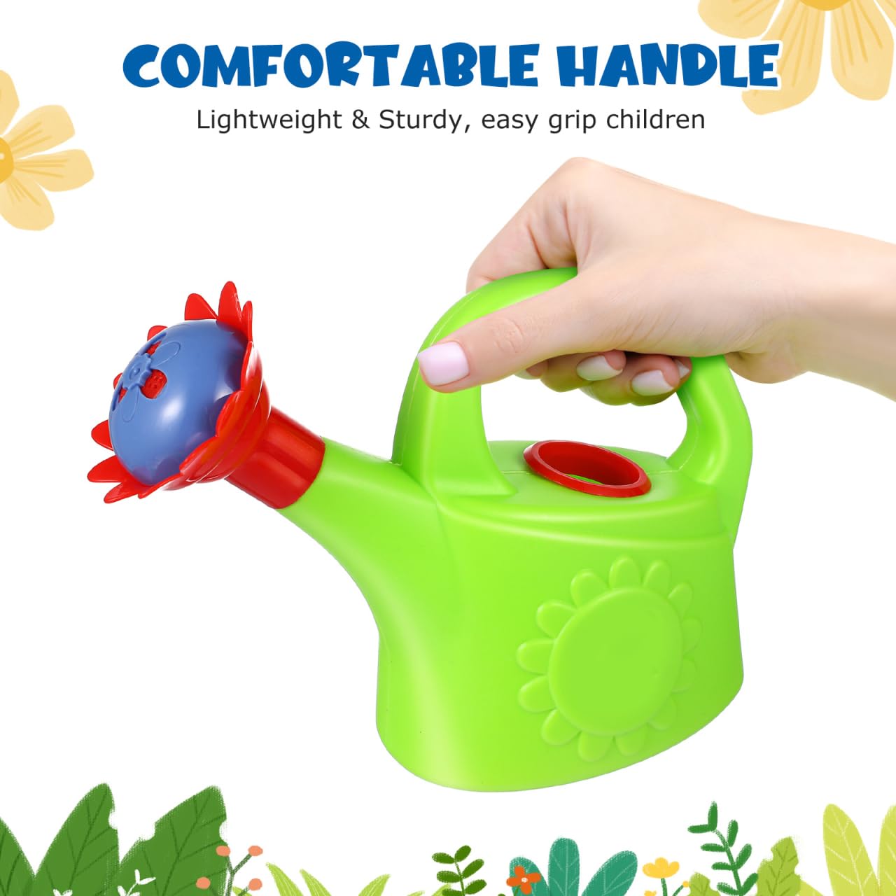 Housoutil Chicken Watering Cans, 2PCS Small Plastic Kids Watering Cans, Chicken Animal Pitcher for Gardening Flowers Succulents, for Gardening Bath Beach Outdoor Backyard Activities, Mixed Color