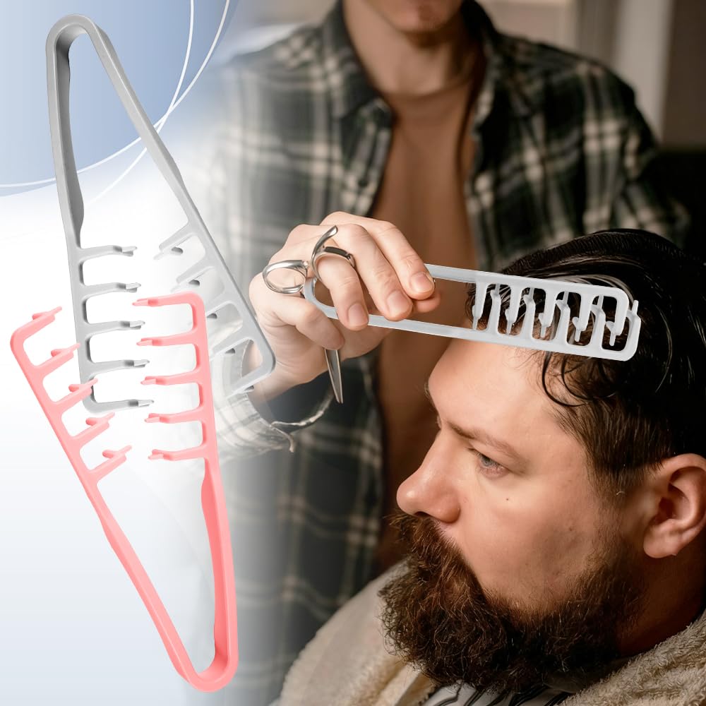Men's Texturizing Comb - Volumizing Styling Tool with Non-Slip Handle | Maximum Root Lift (Gray)