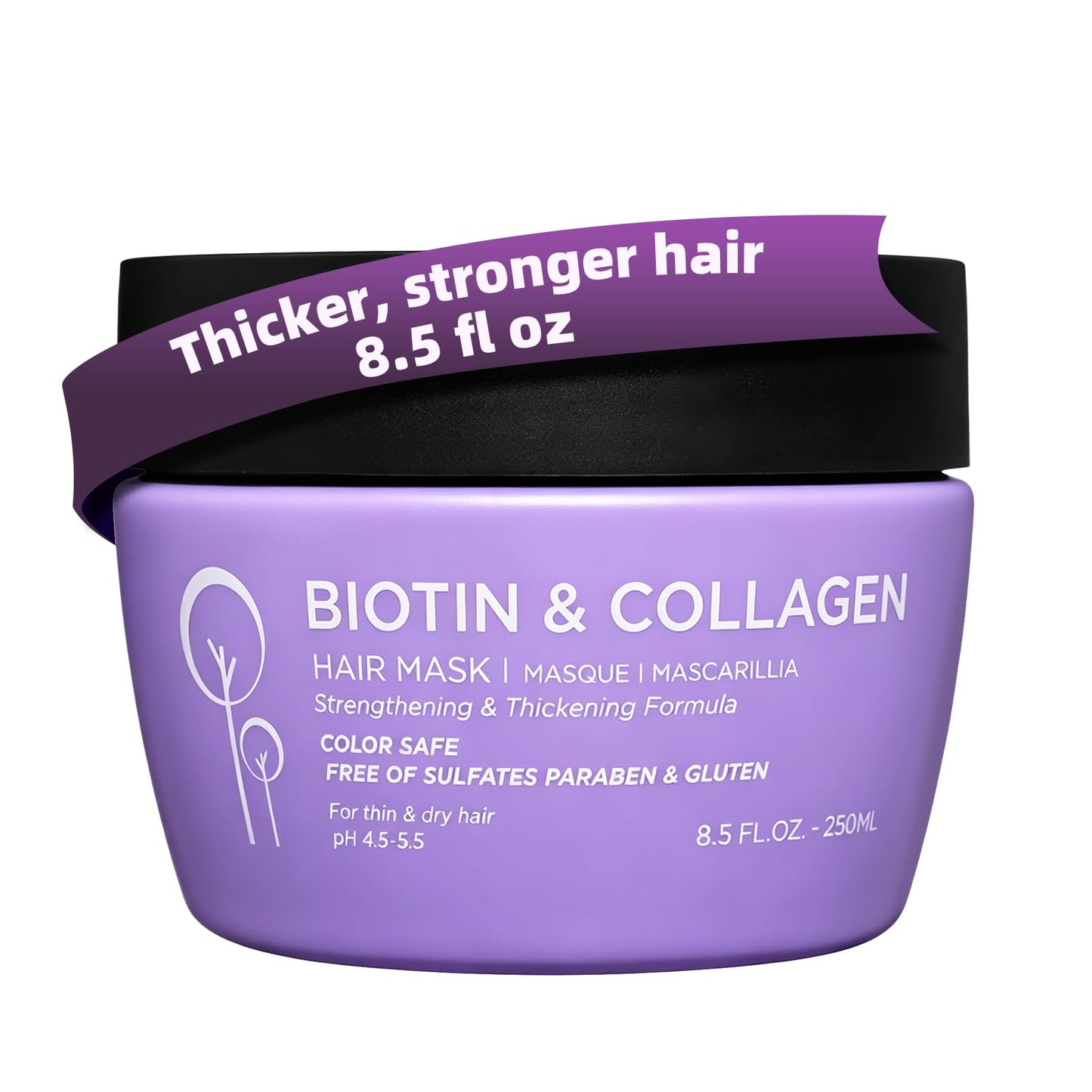 Luseta Biotin Collagen Hair Mask for Thin & Damaged Hair, Thickening 8.5oz