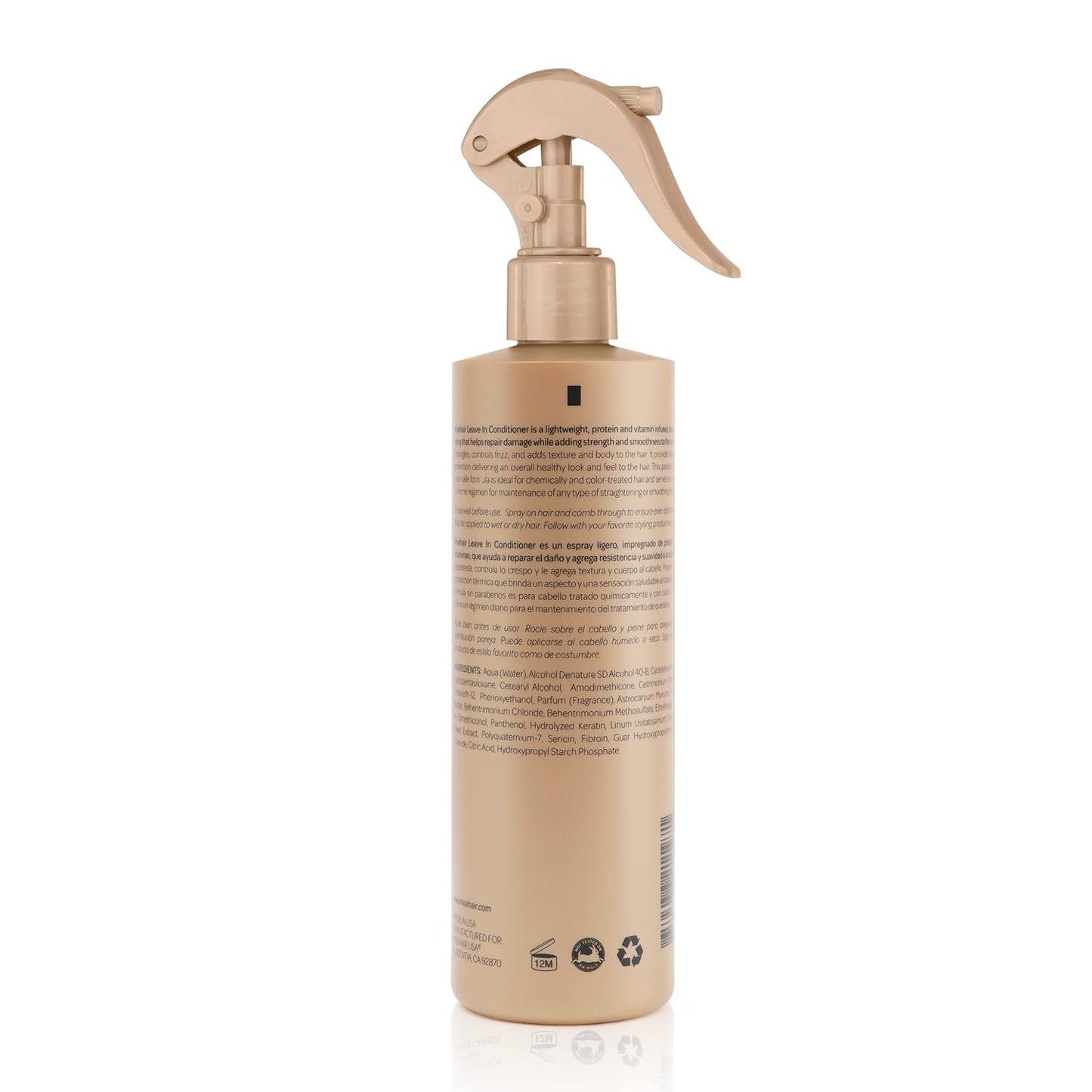 Leave-in Conditioner for Curly Hair - Protein & Argan Oil Infused | 12 Fl. Oz. | Detangler Spray for Men & Women | Sulfate & Paraben Free