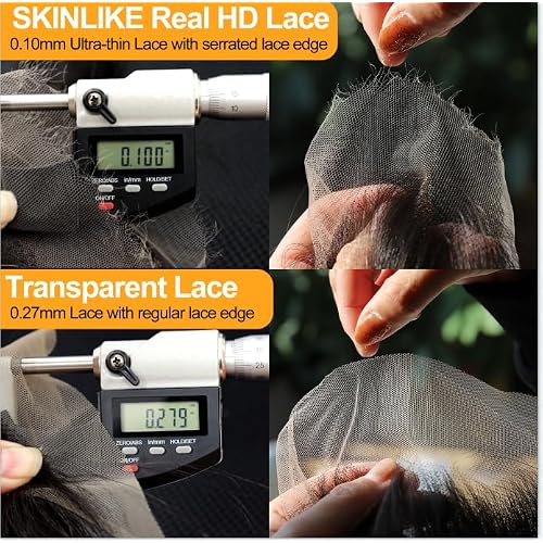 BEEOS Bleachd Knots 2x6 HD Lace Closure, Pre-Plucked Body Wave 0.01mm Ultra-Thin Invisible SKINLIKE Real HD Lace Human Hair Closure 16 Inch