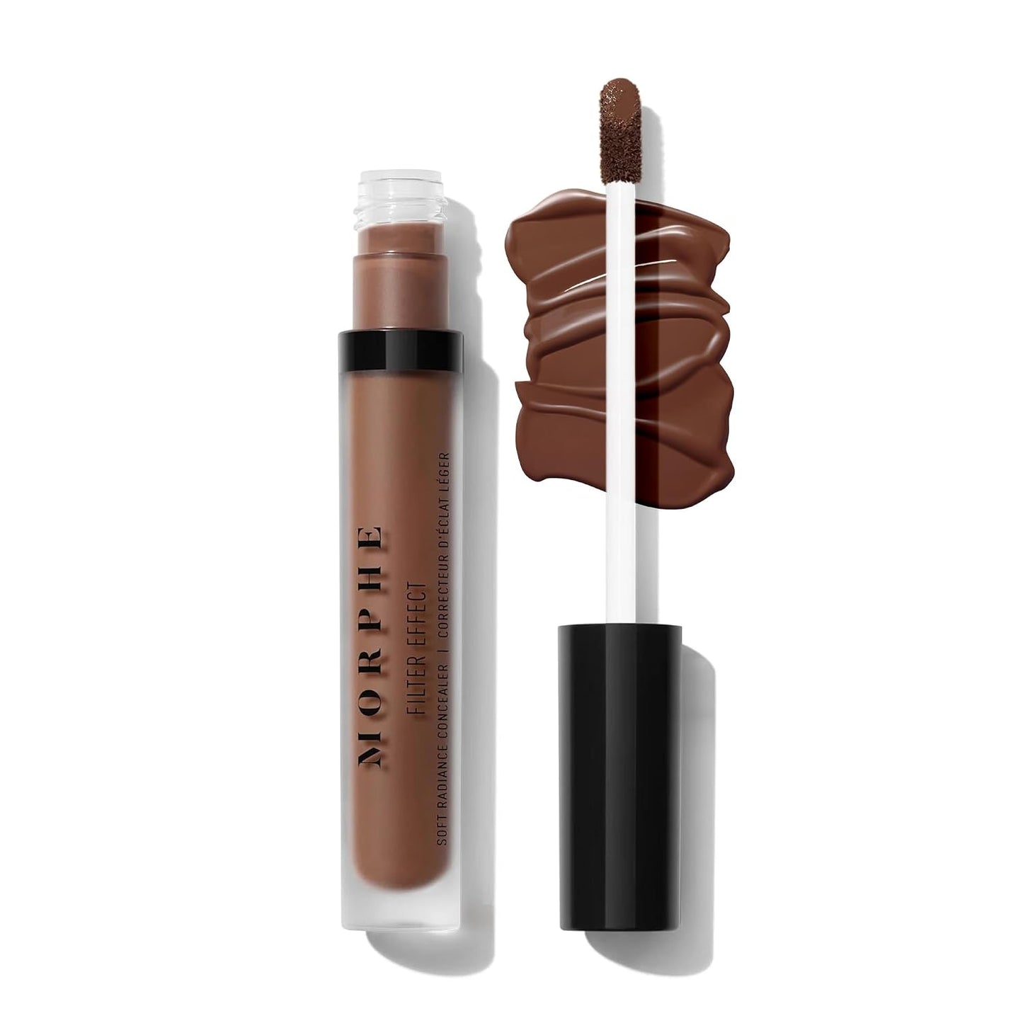 Morphe Filter Effect Soft Radiance Concealer - Buildable Liquid Makeup with Hyaluronic Acid & Pomegranate | Deep 34 (Cool) 0.12 fl oz