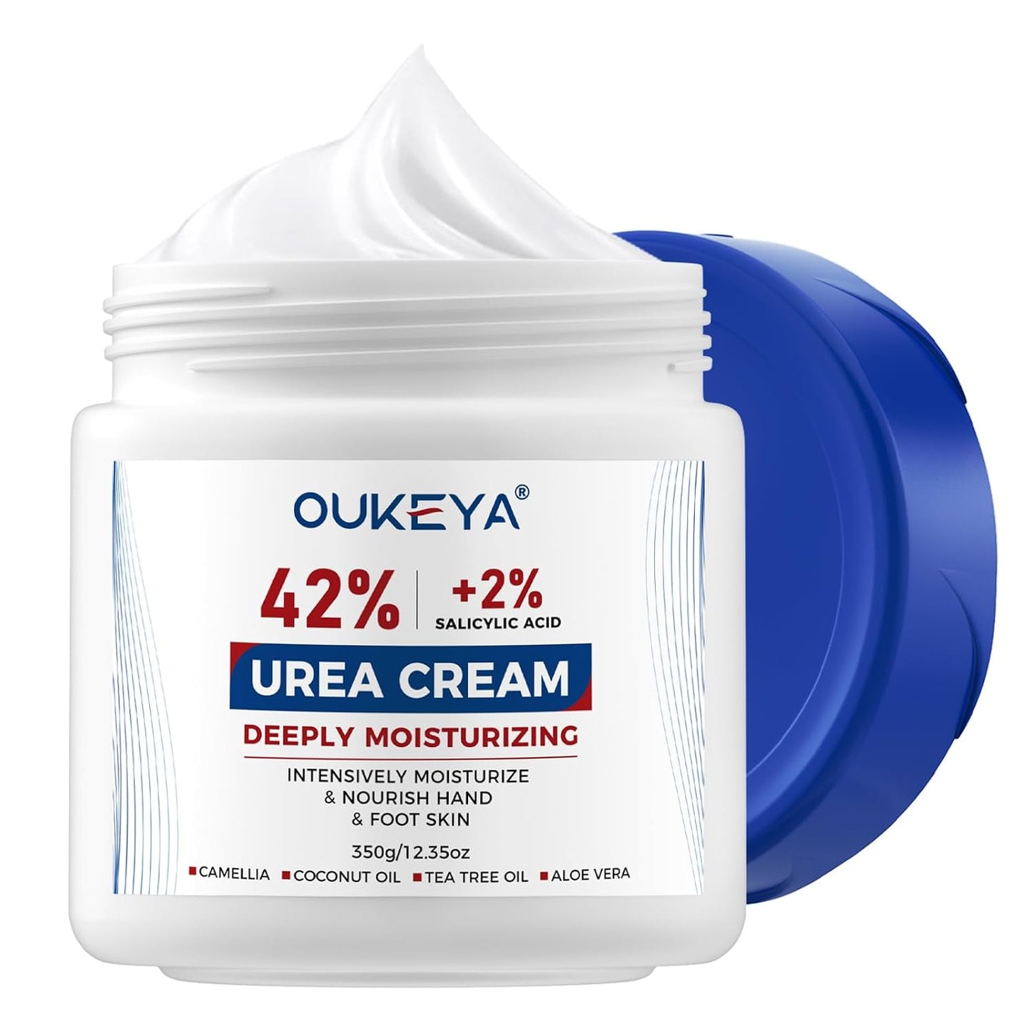 Urea Cream 60% with 2% Salicylic Acid - Maximum Strength Exfoliating Moisturizer for Dry Cracked Heels, Hands, Knees | 1.41oz
