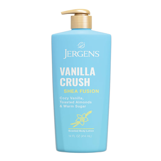 Jergens Shea Fusion Vanilla Crush Body Lotion for Dry Skin, Moisturizing Body Lotion with Shea Butter and Vitamin E, 14 fl oz
