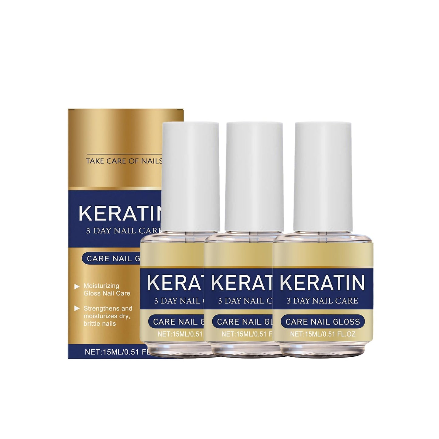 3pcs 3 Days Keratin Nail Care Oil,2026 New Moisturizing Cuticle Oil for Strong Nail,Intensive Repairs Dry & Weak Nails