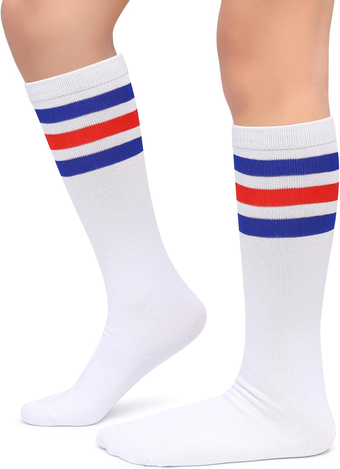 Kids Over the Calf Tube Socks - Soft Cotton Athletic Stripes for Boys & Girls | Comfortable Fit