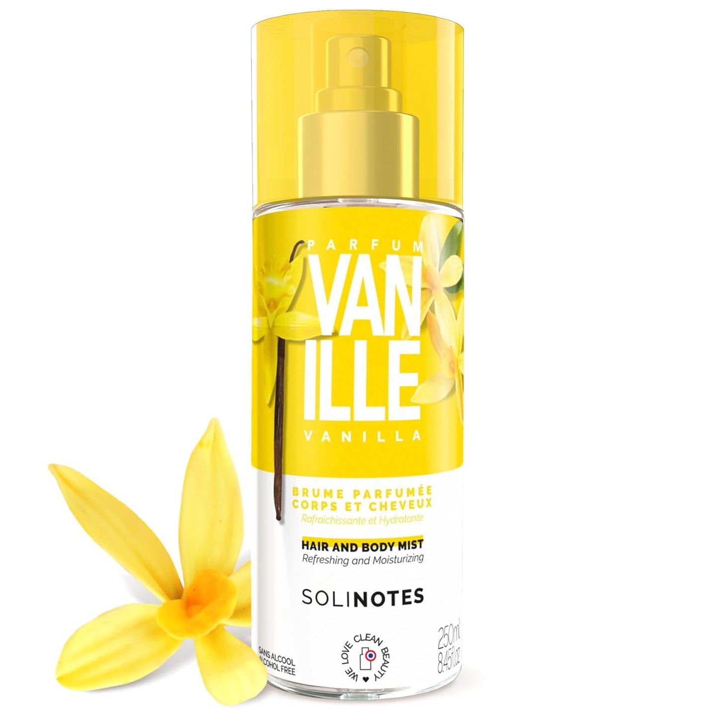 Tiare Body & Hair Mist - Tropical Vanilla Floral Perfume Spray | Alcohol-Free Hydrating Formula, 8.45 Fl Oz