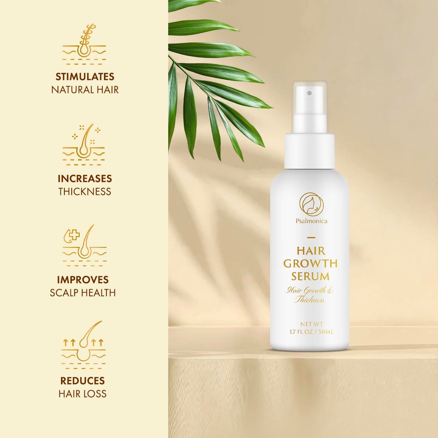 Hair Growth Serum - Rosemary & Castor Oil Blend for Thicker Hair | 50 ML Biotin Treatment