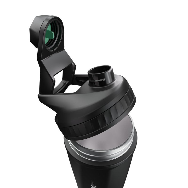 VOLTRX ChillMix Shaker Bottle Insulated Stainless Steel - USB C Rechargeable Electric Protein Shake Mixer, Shaker Cups for Protein Shakes and Meal Replacement, Obsidian Black, 16 oz