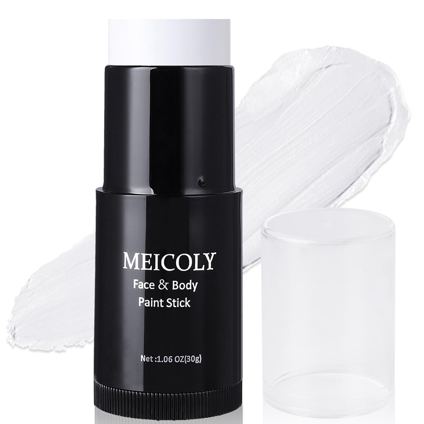 Clown White Face Body Paint Stick - 1.06 Oz Foundation Cream for Halloween, Joker, Zombie & Special Effects Makeup | White & Black