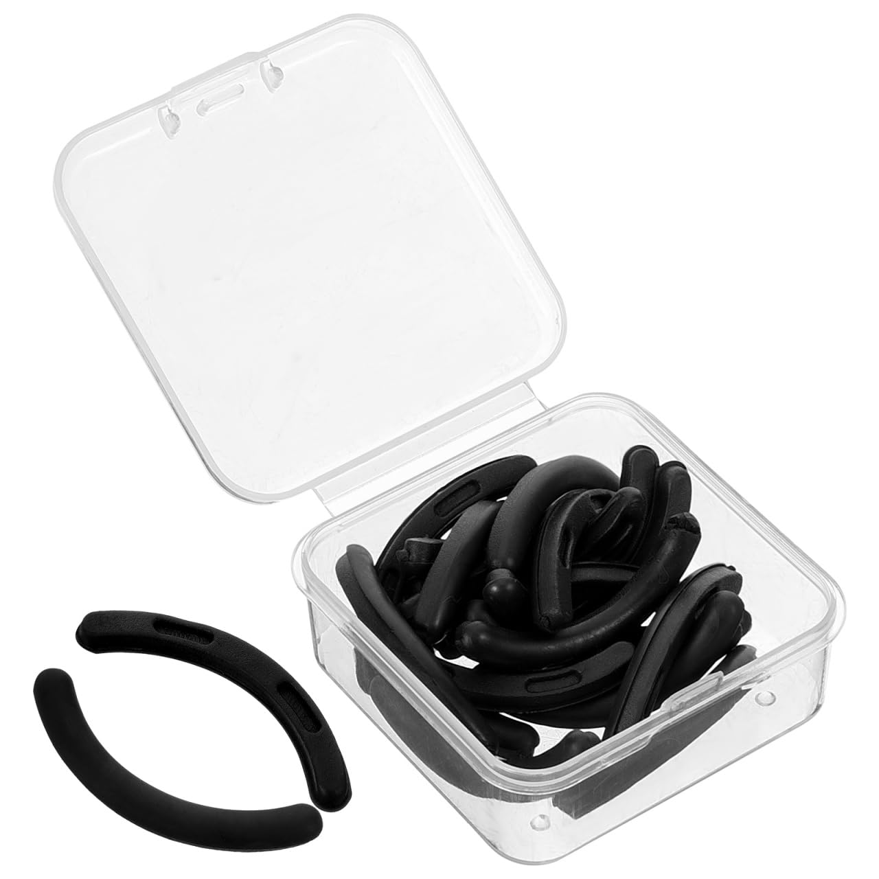 TOVINANNA 24Pcs Eyelash Curler Refills, Universal Lash Replacement Pads, Soft Rubber Eyelash Curler Refill Pad Cushions for Lasting Curling, Black Adhesive Strips with Box
