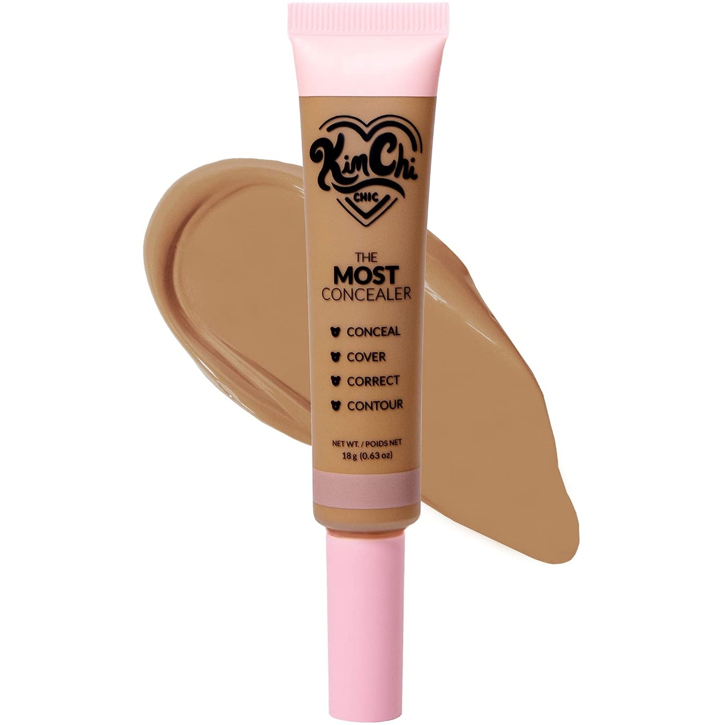 KimChiChic Concealer - Full Coverage Water Resistant Multi-Use Formula | Matte Satin Finish | 0.63 oz, 01-Ivory