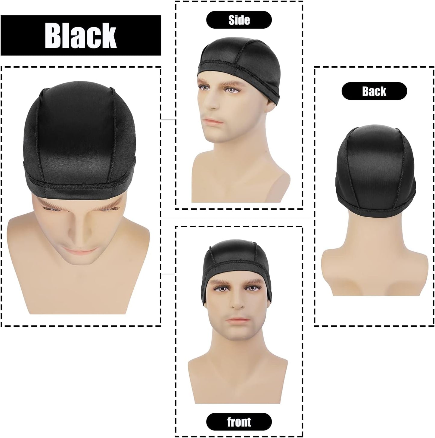 Silky Wave Caps for Men - 2PCS Compression Caps for 360, 540, 720 Waves | Comfortable Fit
