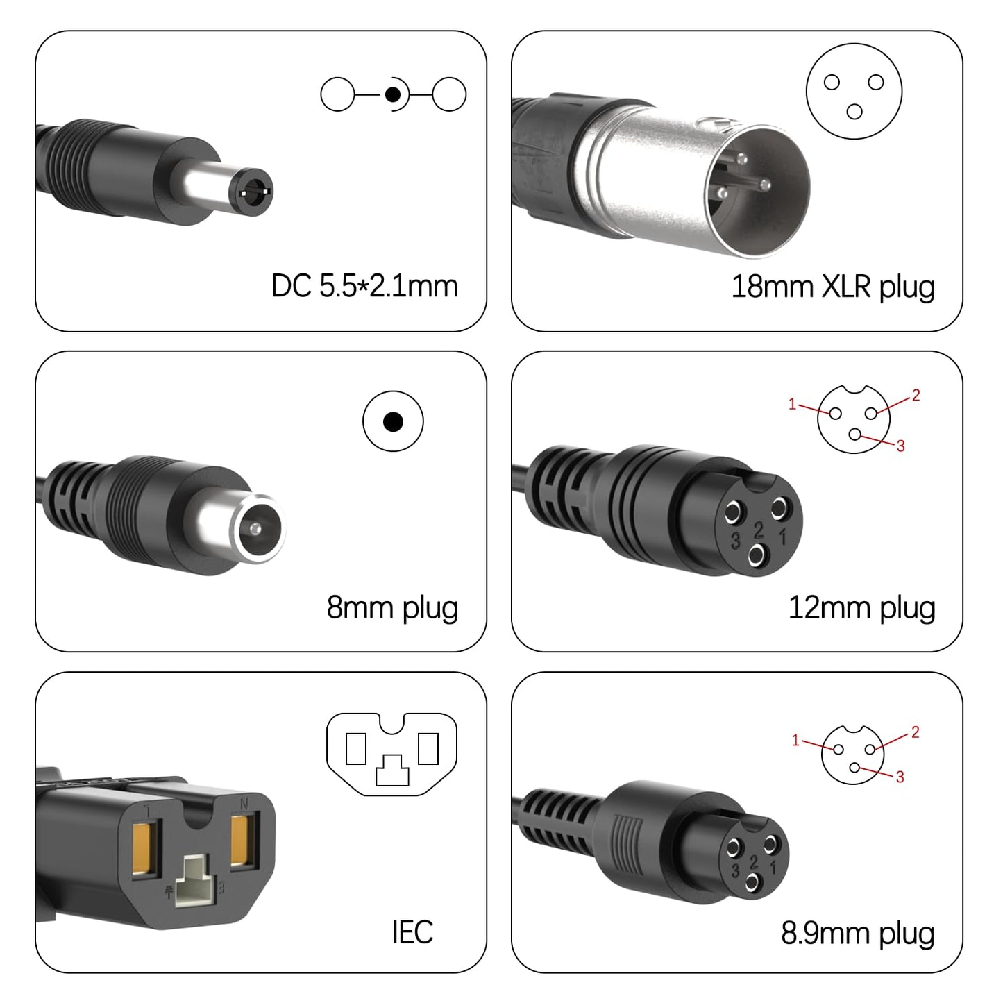 ETL Certified 42V 2A Electric Scooter Charger, 7-in-1 Universal Charger Replacement for 36V 10S Lithium Battery, Compatible with Razor Gotrax Xiaomi Jetson Ninebot Hoverboard & E-Bike