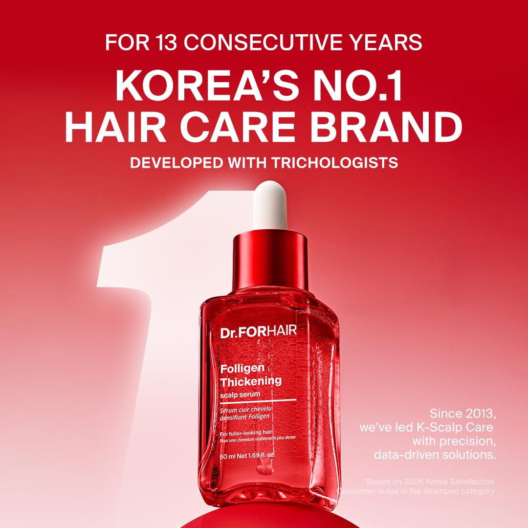 Dr.FORHAIR Folligen Thickening Scalp Serum - Biotin Peptide Treatment for Thicker Hair | 1.7 oz