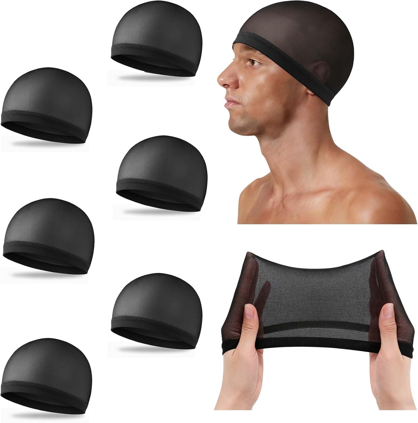 Wave Caps for Men - Stretchy Nylon Skull Cap for Sleep | Anti-Slip, Breathable, 10/20/50 Pcs