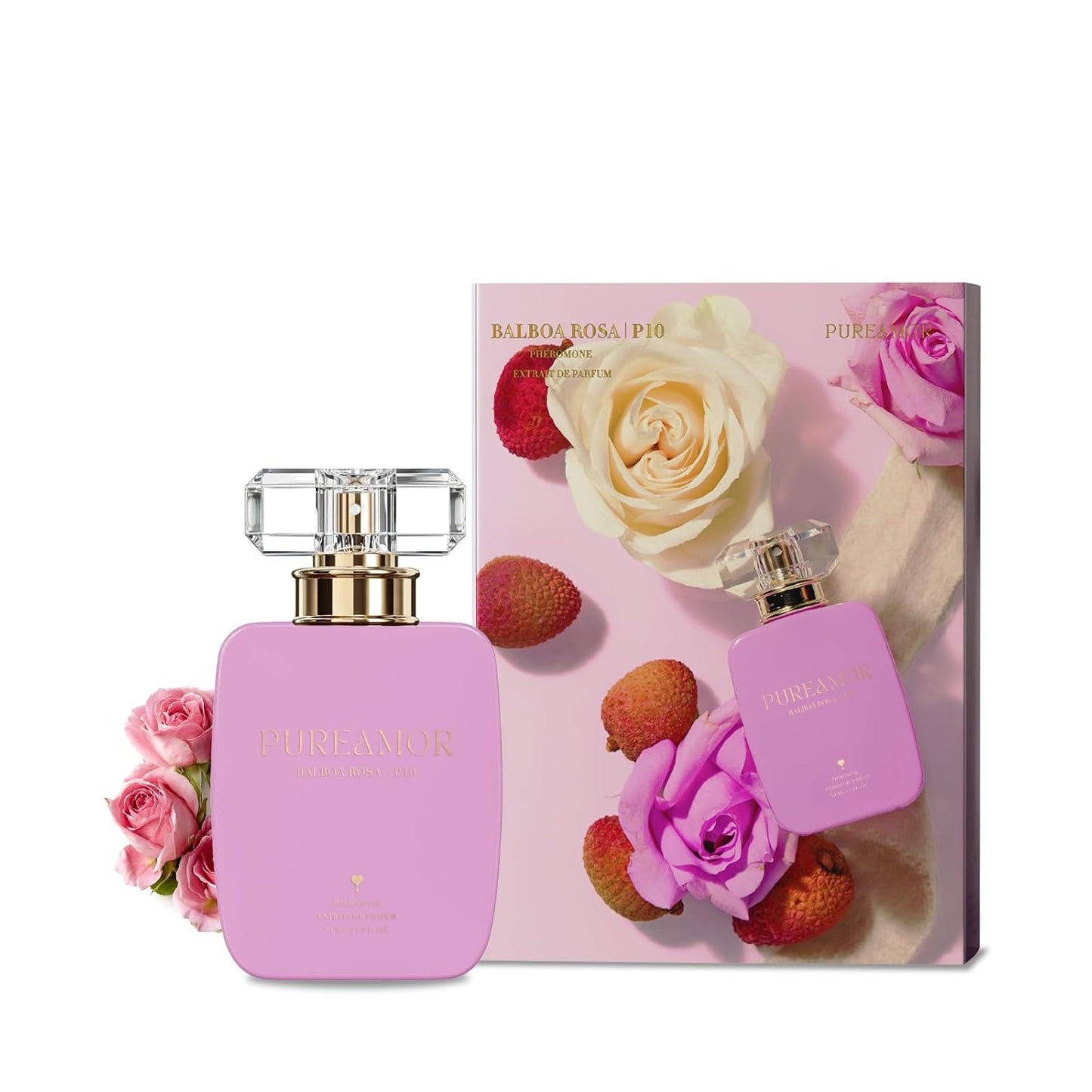 PUREAMOR Pheromone Perfume for Women - Amber Noir Extrait de Parfum | Long-Lasting Vanilla Amber Scent, 1.0 oz (30 ml)