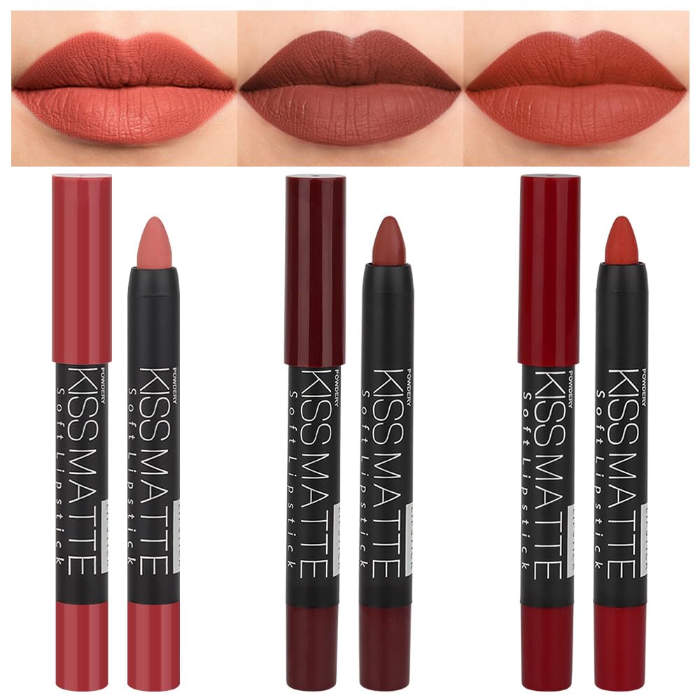 Matte Lipstick - Long-Lasting Velvet Lip Crayon with Waterproof Formula | Smooth Lightweight Lip Color, 08