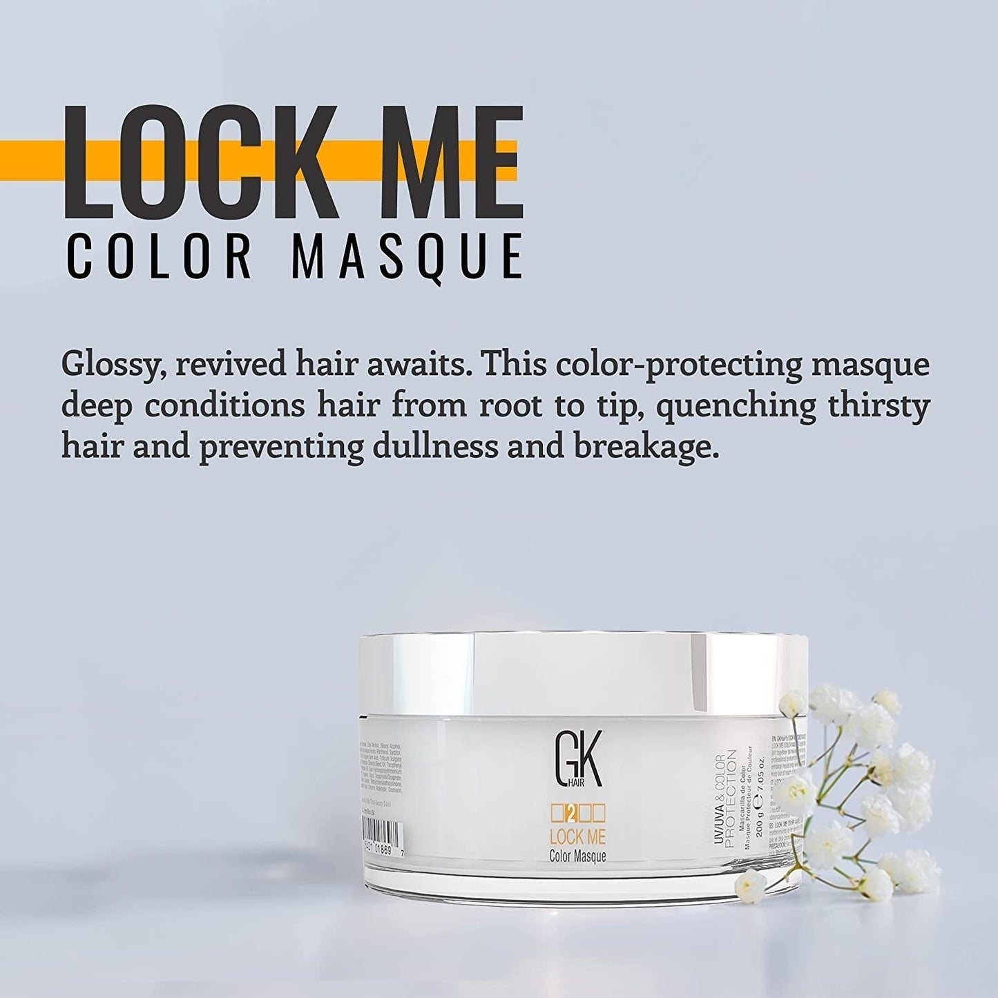 GK HAIR Lock Me color Masque 200g– Deep Conditioning Hair Mask for Color-Treated Hair, UV/UVA Color Protection, Smoothing & Strengthening Treatment Sulfate Free & Vegan, 5–20 Min Repair