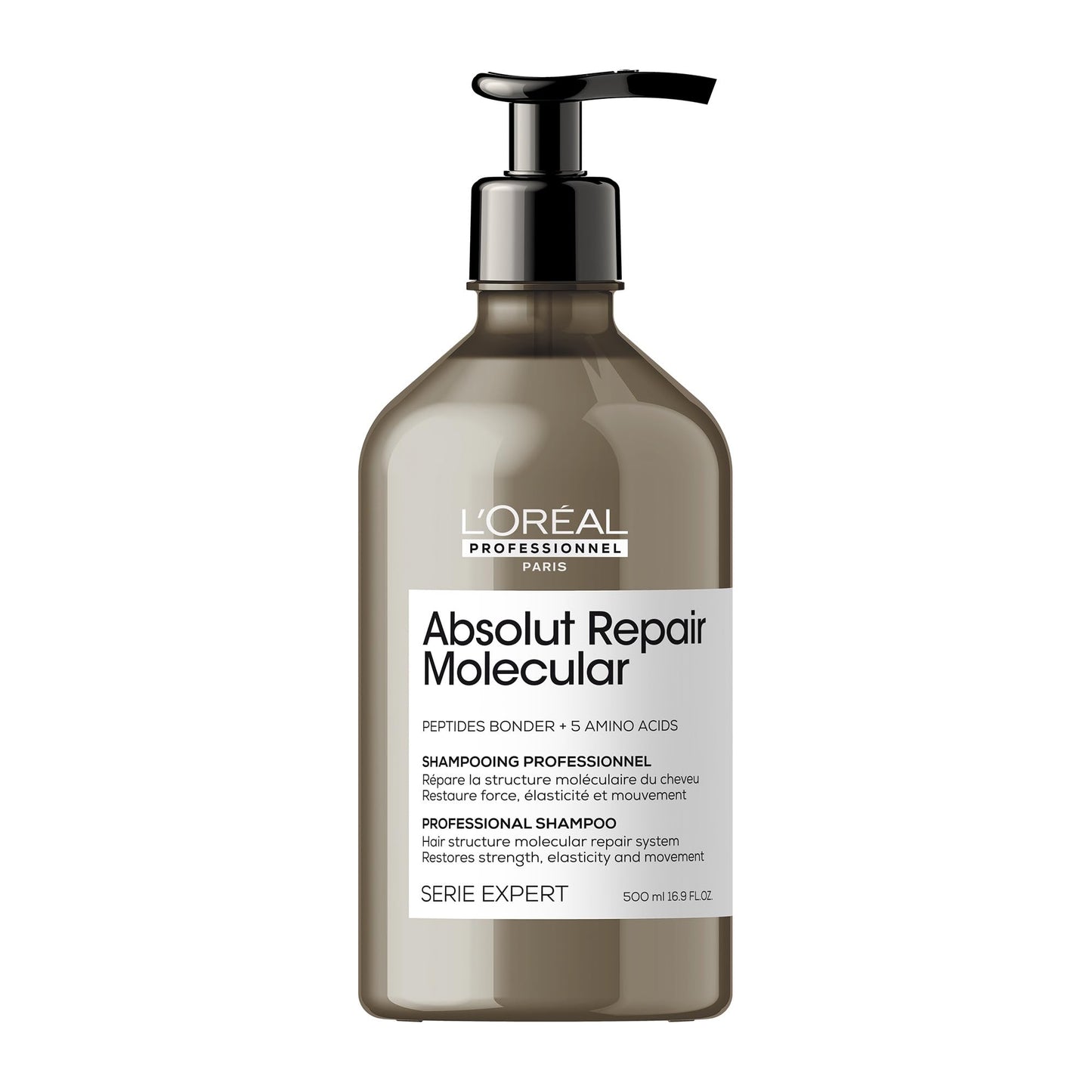LOréal Professionnel Paris Absolut Repair Molecular Shampoo - Bond Building & Hair Strengthening Shampoo, For All Color Treated and Damaged Hair, With Peptide Bonder & Amino Acids, Sulfate-Free