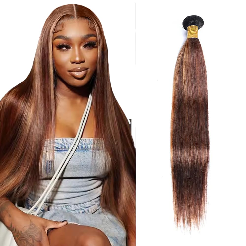 Highlight Bundles Human Hair Color 30 Straight Bundles 28 Inch 100g P4/30 Straight Bundle Human Hair Unprocessed Virgin Hair 1 Bundle
