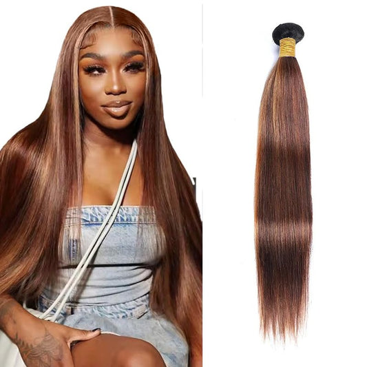 Highlight Bundles Human Hair Color 30 Straight Bundles 28 Inch 100g P4/30 Straight Bundle Human Hair Unprocessed Virgin Hair 1 Bundle