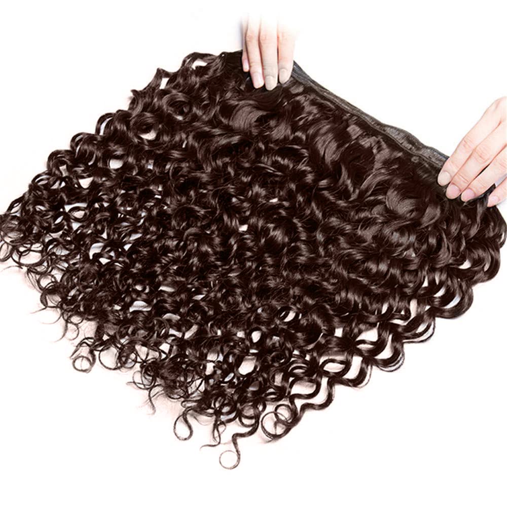 30 32 34 Inch #4 Brown Bundles Human Hair Water Wave 3 Bundles Brazilian Remy Hair 50 Grams/Bundle 10A Grade Unprocessed Virgin Hairs Chocolate Brown Water Wave Bundle Weaves Extensions