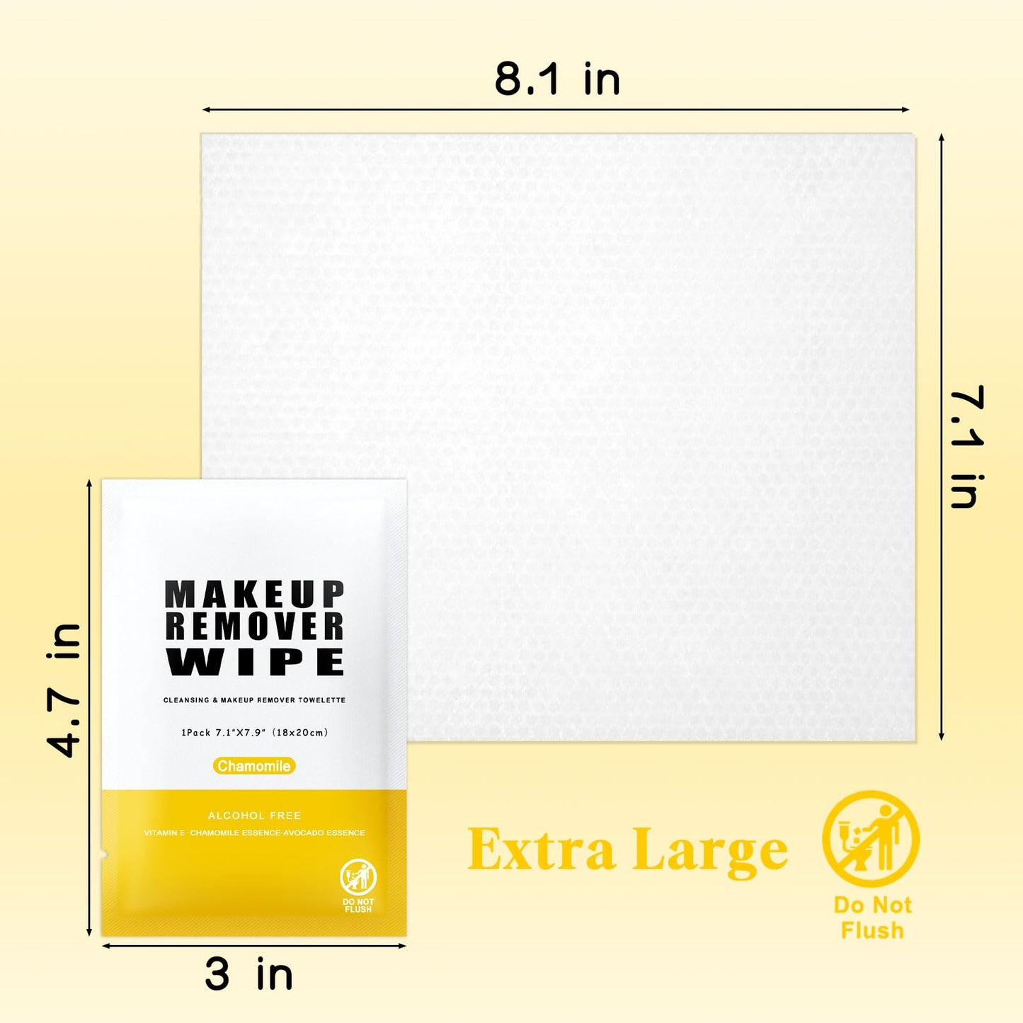 Pack of 100 Travel Makeup Remover Wipes Bulk Individually Wrapped