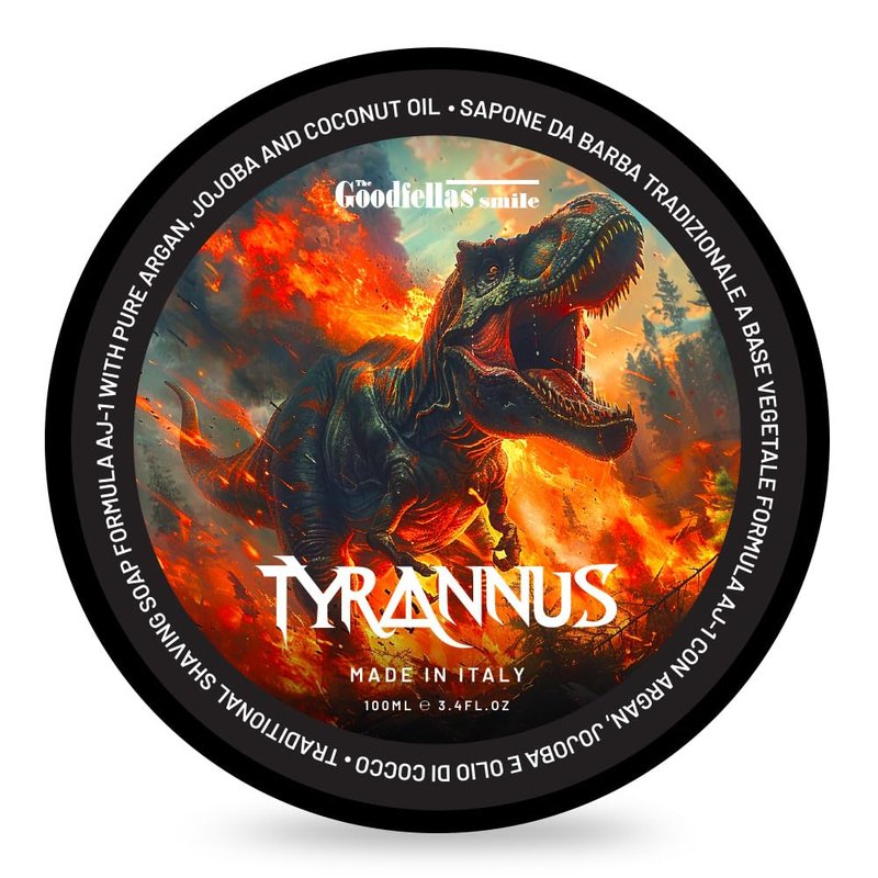The Goodfellas’ Smile TYRANNUS (Citrus & Wood) Italian Shaving Soap – Semi-Soft Shave Soap for Brush Lathering, Wet Shaving & Cream-Free Traditional Grooming