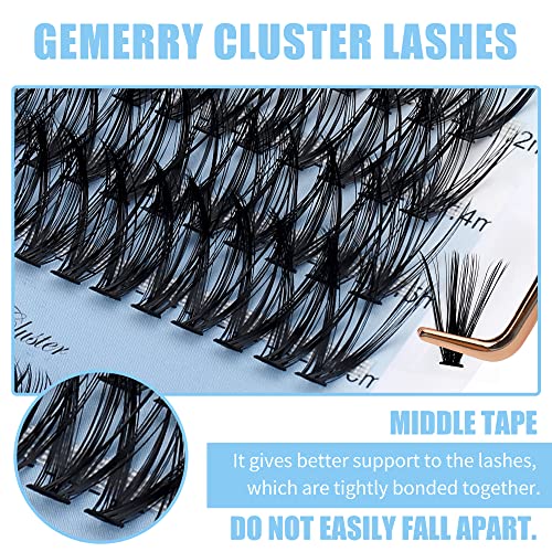 GEMERRY Natural Lash Clusters 280P 30D/40D 8-16mm - 12 Rows, 0.07D Mix