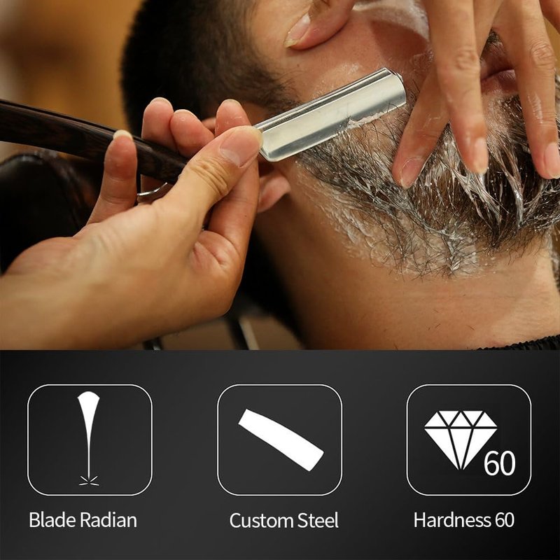 Gold Dollar Retro Shaving For Men Acrylic Handle Straight Razor Barber Shaving Ready Without Stabilizer Scraper Cloth Kit