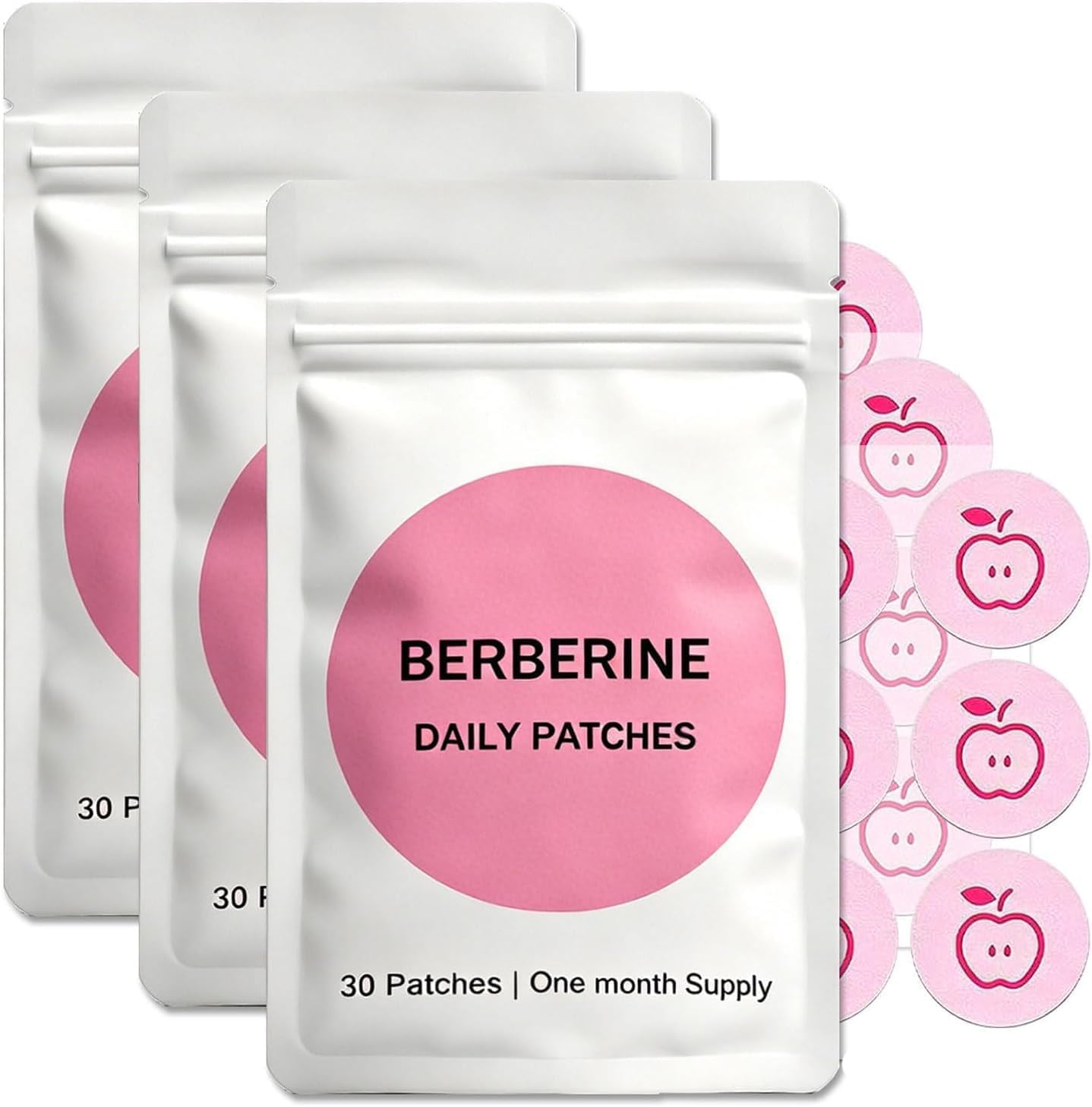 Berberine Patches - 90 Count Transdermal Herbal Stickers for Residue-Free Skin Care