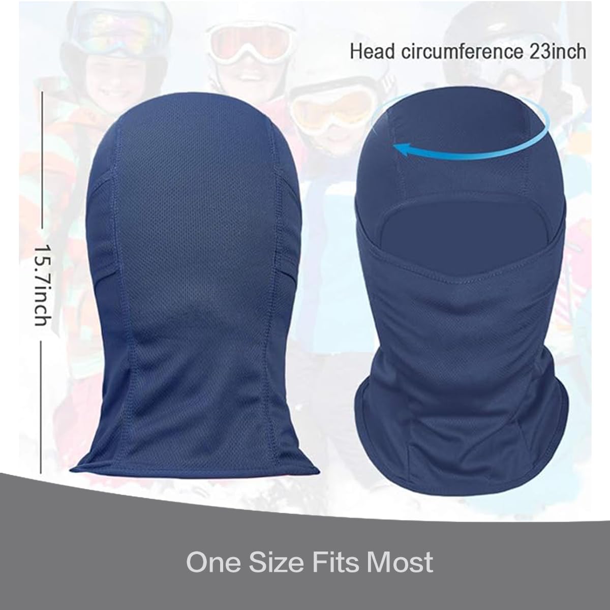 Balaclava Ski Mask for Men & Women – Winter Windproof & Summer UV Protection Face Cover for Cycling, Motorcycle, Snow Sports（Navy）