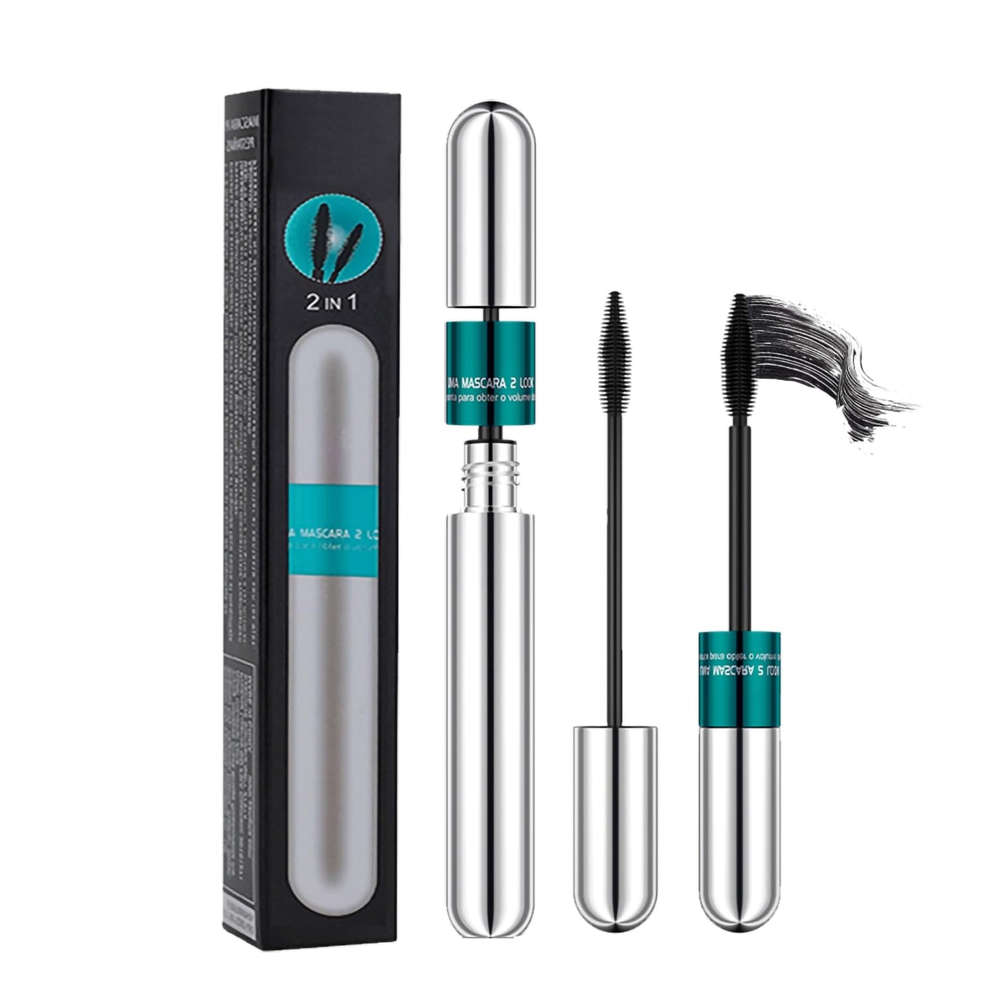 Lengthening & Volumizing Tubing Mascara - 2Pcs Smudge-Proof, Clump-Free Black for Natural Thickness
