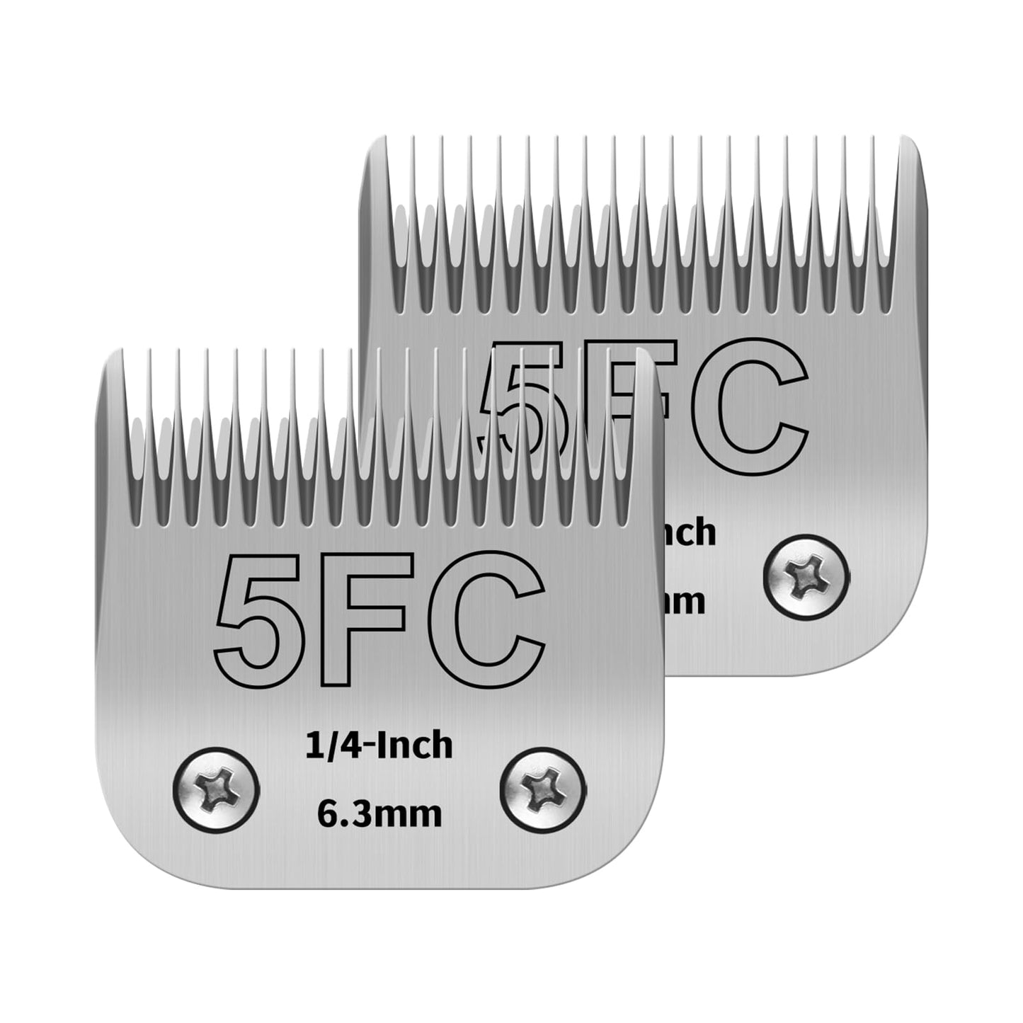 YAZIYIR 5FC Pet Dog Grooming Detachable Ceramic Blades,Compatible with Andis,Oster A5,Wahl KM10 Clippers,Cut Length 1/4"(6.3mm),2 PCS