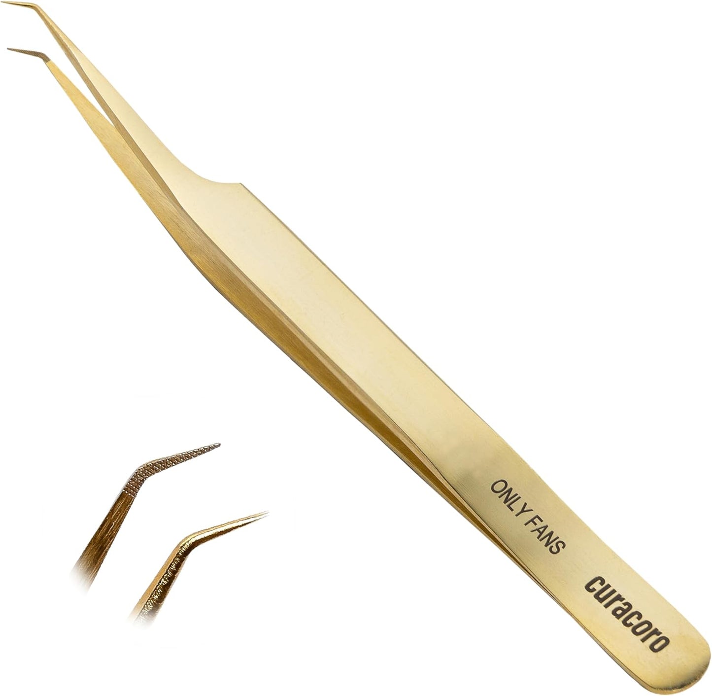 Curacoro Lash Tweezer - Precision Fiber Tip Grip for Eyelash Extensions | Multi-Shape Silver Tweezers for Volume & Isolation