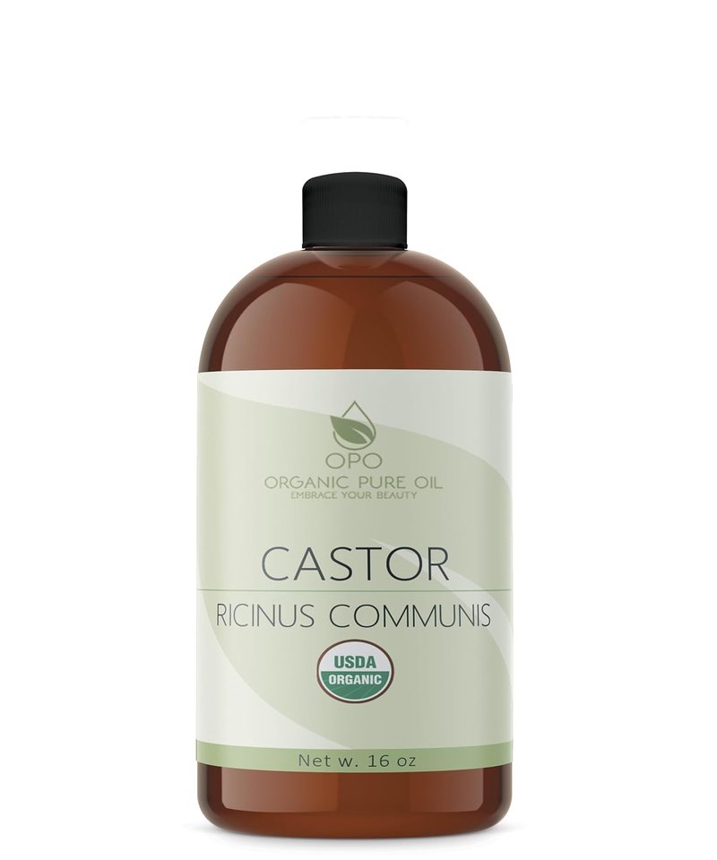 Organic Castor Oil - USDA Certified, Pure & Cold Pressed | 16 oz for Skin, Hair, Nails & Eyelashes Growth