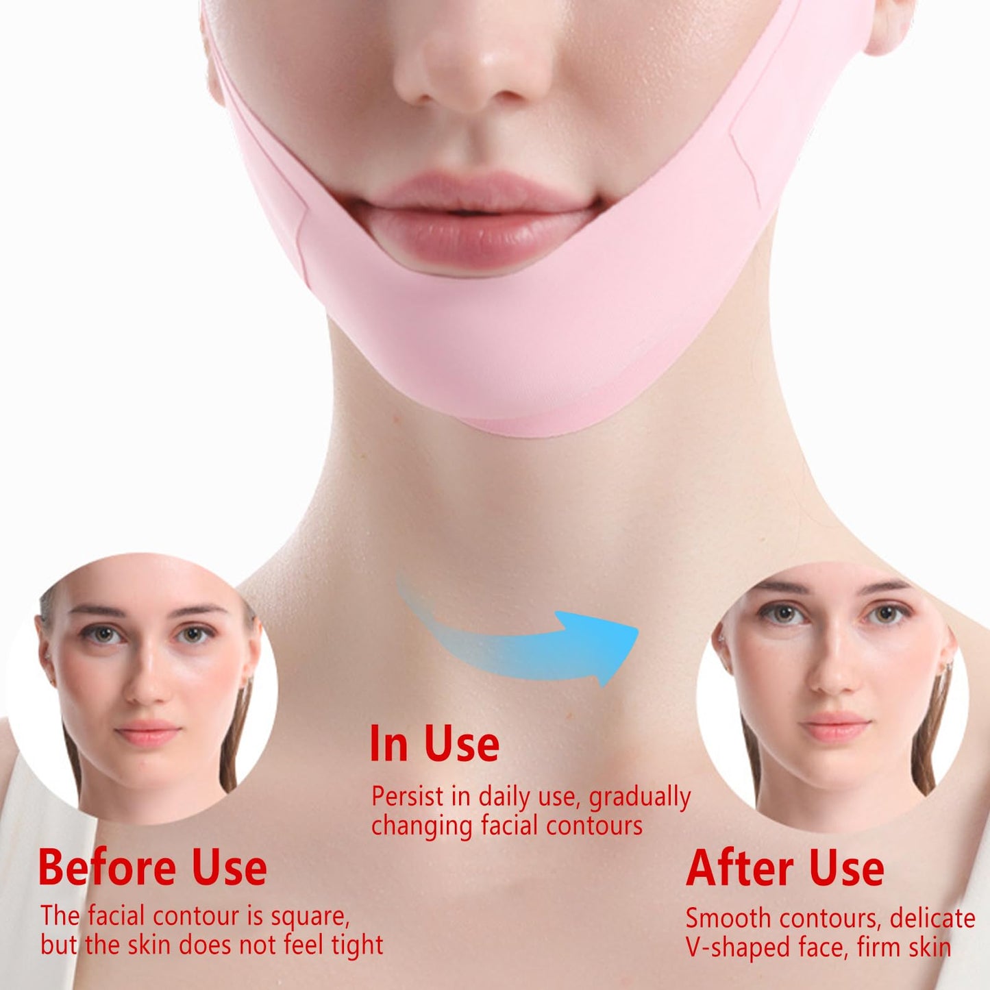HGHJHVJ Post Surgical Chin Strap Silicone Face Mask Dou Ble Chin Reducer, V - Line Lifting Mask Chin Strap For Sleeping - Sculpting Jawline & Double Chin Reduction