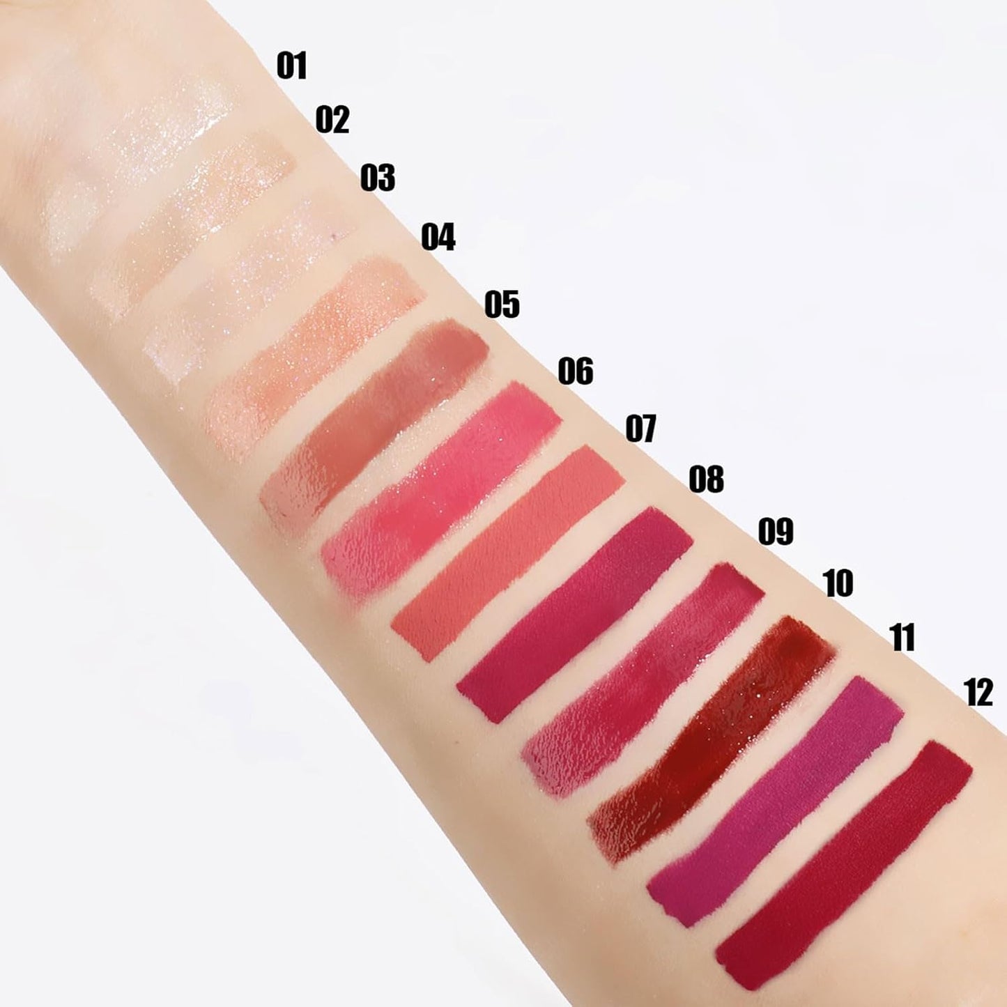 Liquid Lipstick Set - 12 Pcs Long-Lasting Matte, Glossy & Glitter Lip Gloss | Waterproof Makeup for Women
