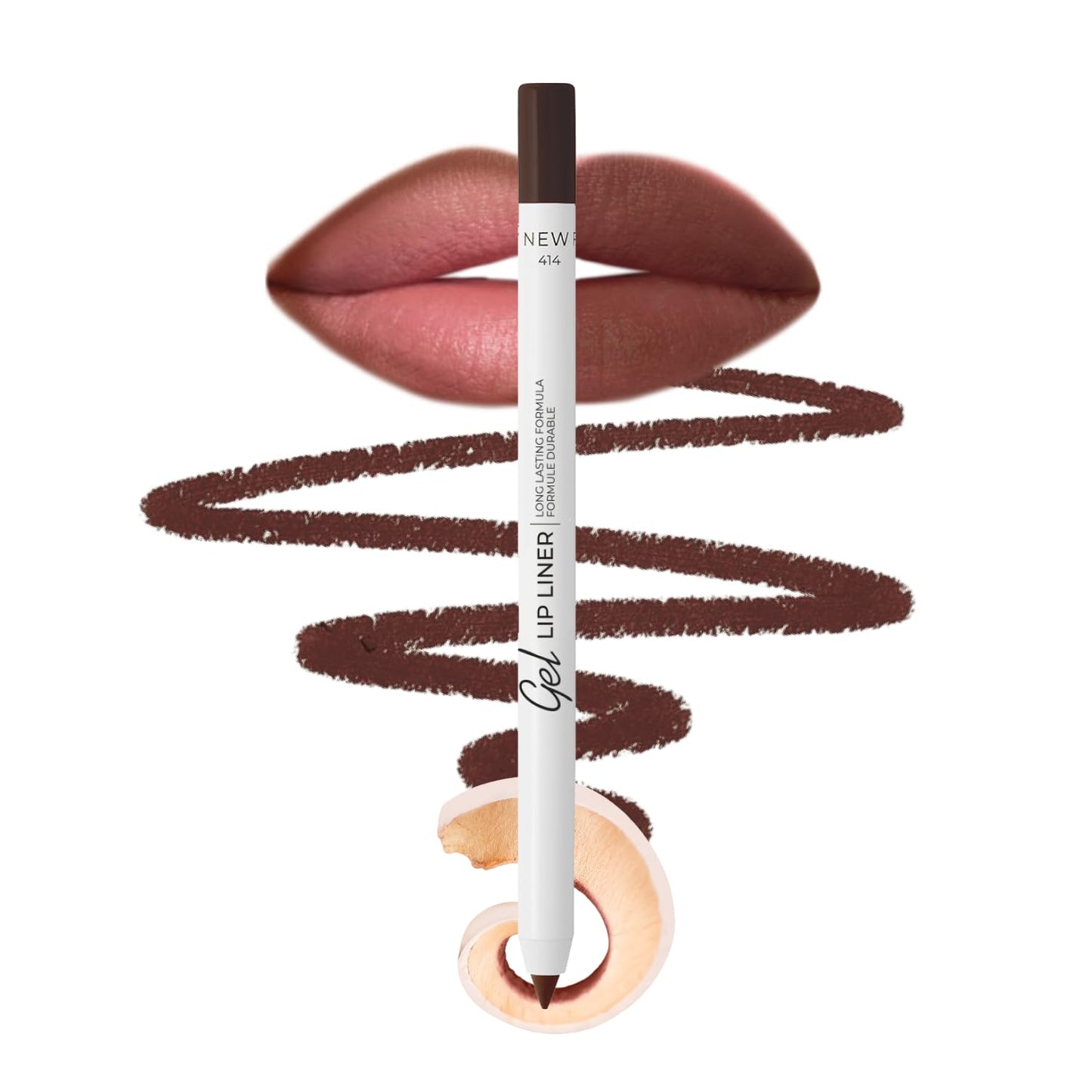 Lamel Gel Lip Liner Pencil - Waterproof 2-in-1 Lip Liner | Nude, 8-Hour Wear, High Pigment, Creamy Texture