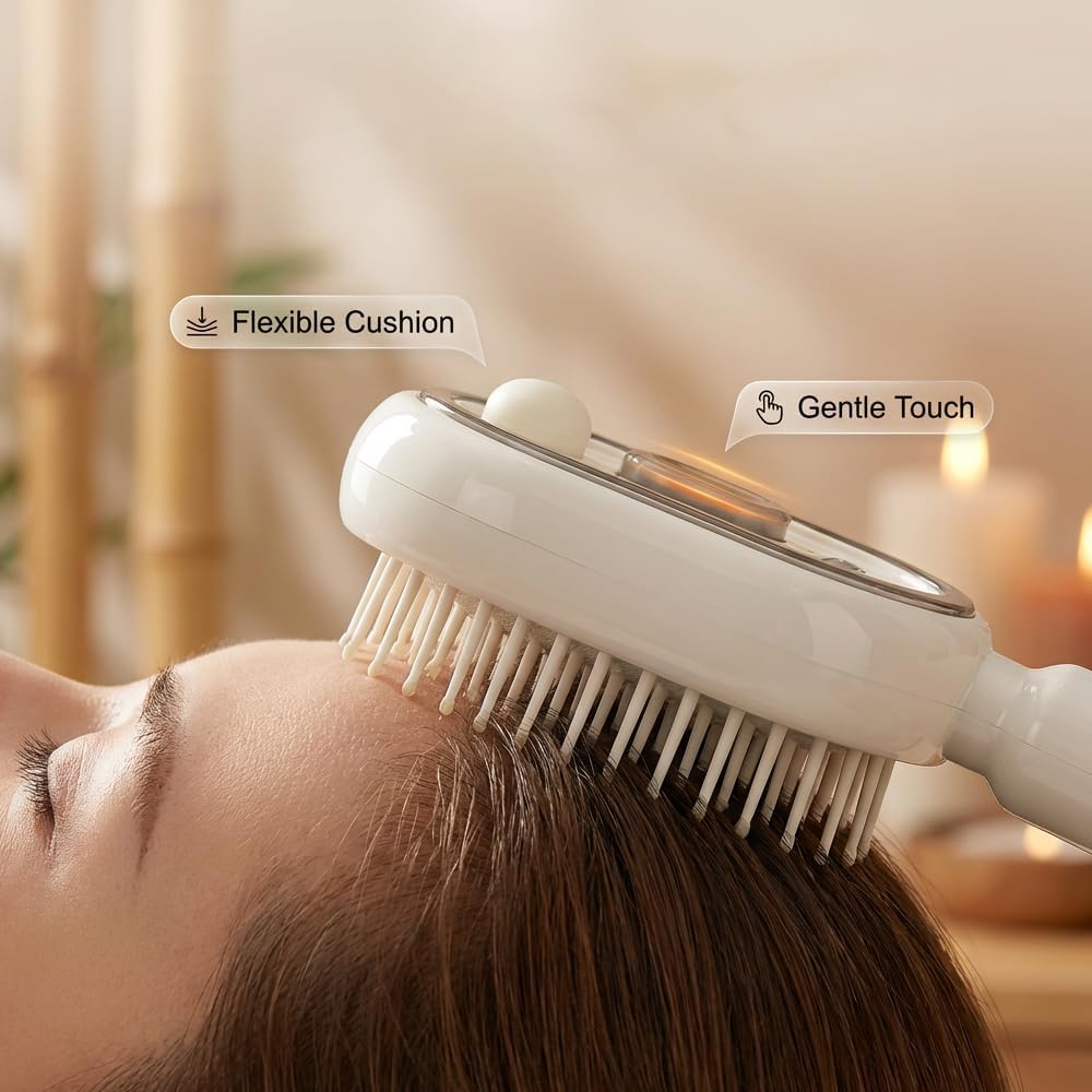 2026 New Electric Steam Brush for Hair, Upgrade Rechargeable 3 in 1 Self Cleaning Hair Brush with Water Spray, Electric Spray Air Cushion Massage Comb for Long Short Hairs Frizz Control (Pink)