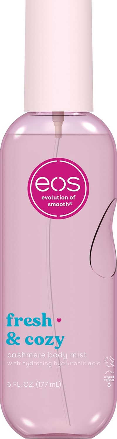 EOS Cashmere Body Mist - Fresh & Cozy Body Spray for Women | Moisturizing Hair Mist with Hyaluronic Acid & Glycerin, 6 fl oz