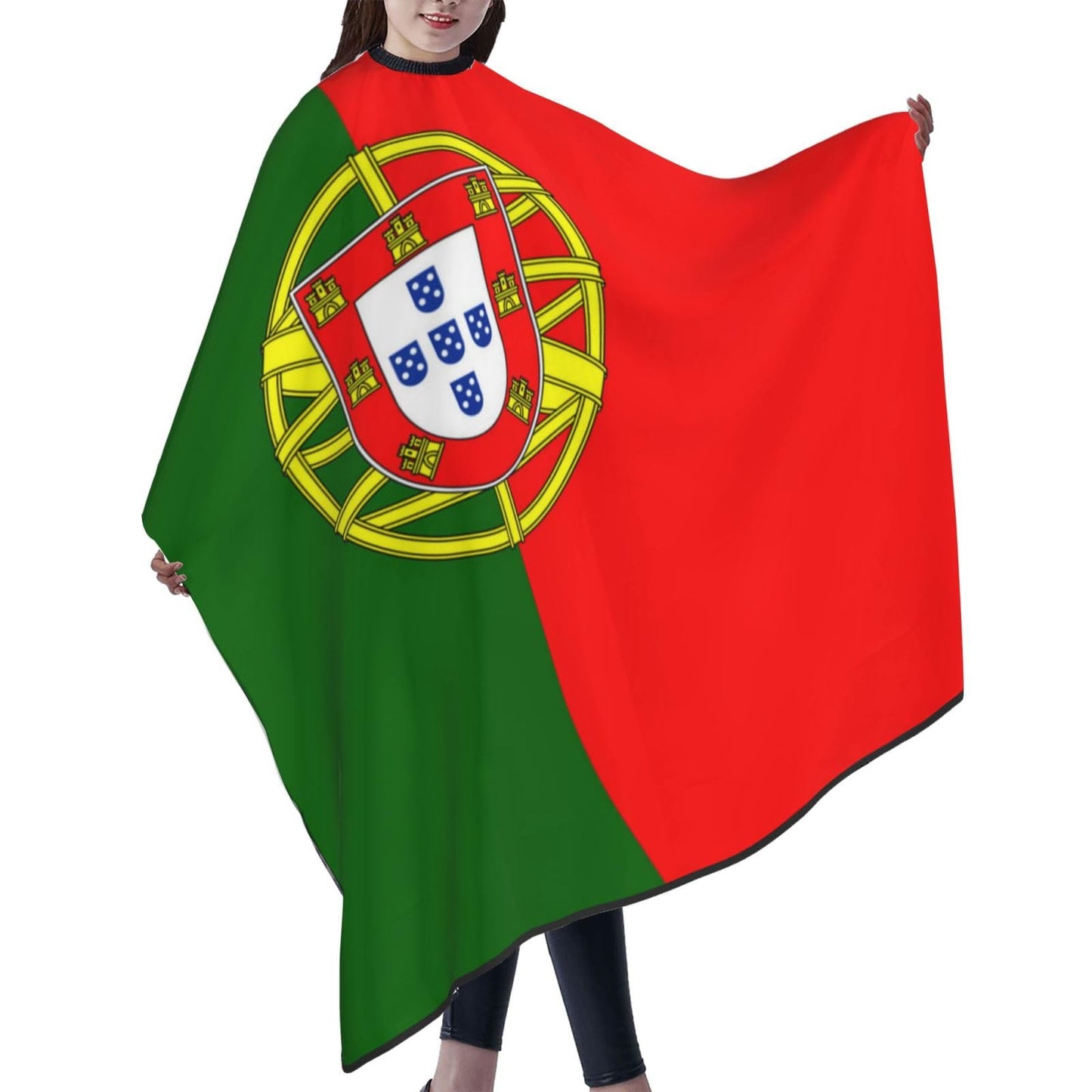 Luirioe Portugal Flag Hair Cutting Barber Cape Hair Salon and Dyeing Styling Cloth for Women/Men