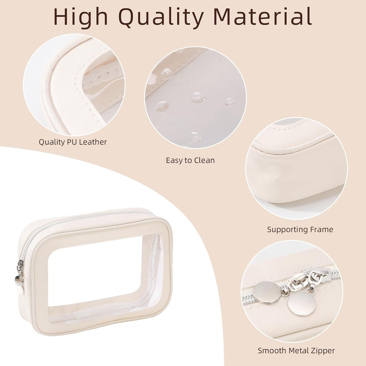 Clear Diaper Bag Organizer Pouch Set - 5PCS Waterproof Zipper Bags | TSA Approved Travel Essentials for Women & Kids