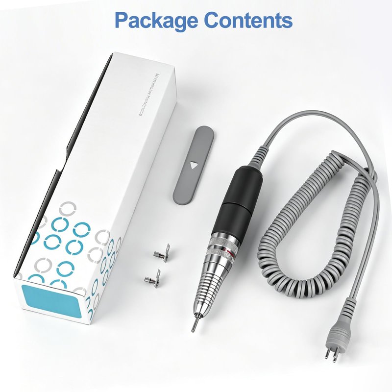UP200 Nail Drill Handpiece, Compatible with KUPA KP55, KP60, KP5000, UP200 Nail Drill Parts, 35000RPM Electric Nail File Handle Replacement 3 Pins, Low Noise, Powerful and Smooth (Only Handpiece)