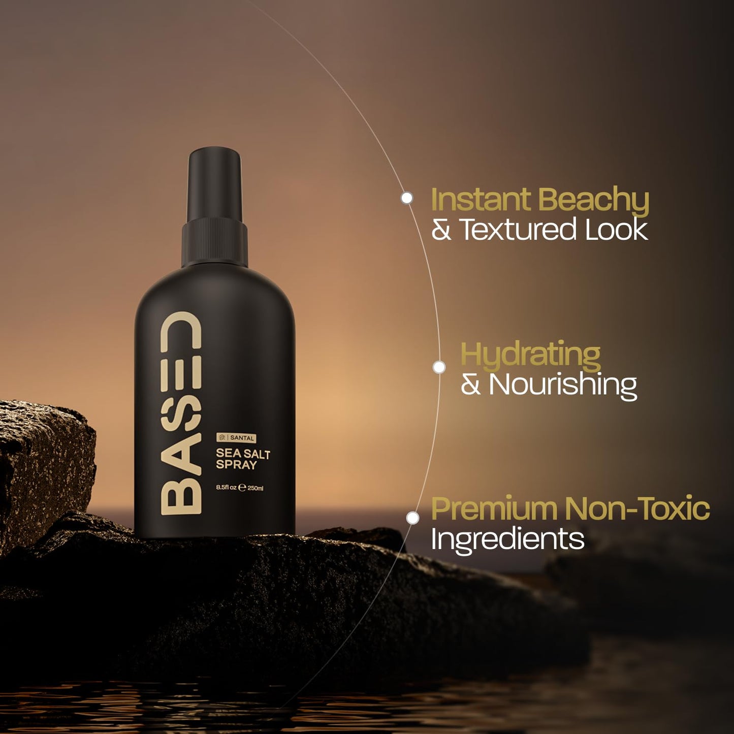 Sea Salt Spray for Hair - Natural Finish, Volume & Texture | Infused with Kelp & Vitamin B5, 8.5 oz