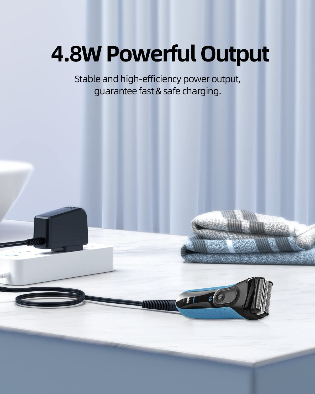 Charger Cord Fit for Braun Shaver Series 3 7 9 5 1 Electric Shaver Razor Trimmer 12V Replacement Fit for Braun 3040s 340s 310s 740s 790cc 760cc 740s 9290cc 9090cc 9095cc 9385cc