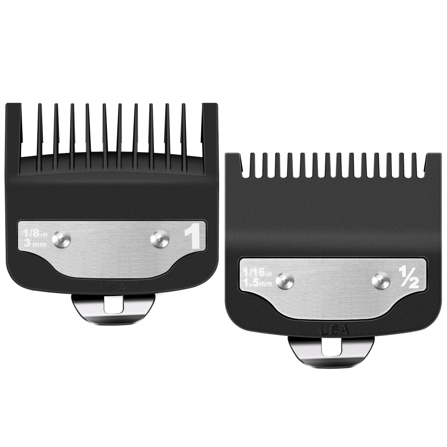 Replacement for Wahl Clipper Guards Set, Compatible with Wahl 1/2 Clipper Guard,1 Clipper Guard, Hair Clipper Guards1/8 (3mm),1/16" (1.5 mm) for Professional Stylists and Barbers, 2 PCS