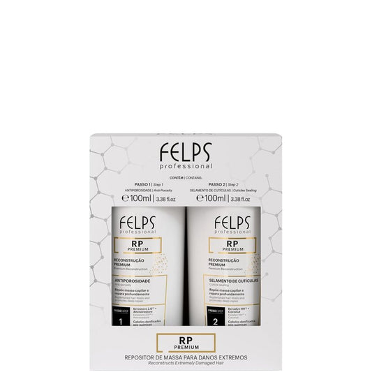 Felps Professional Hair Reconstruction Treatment - Anti-Porosity Deep Repair System for Damaged Hair | 2x100ml (3.38 fl. oz)