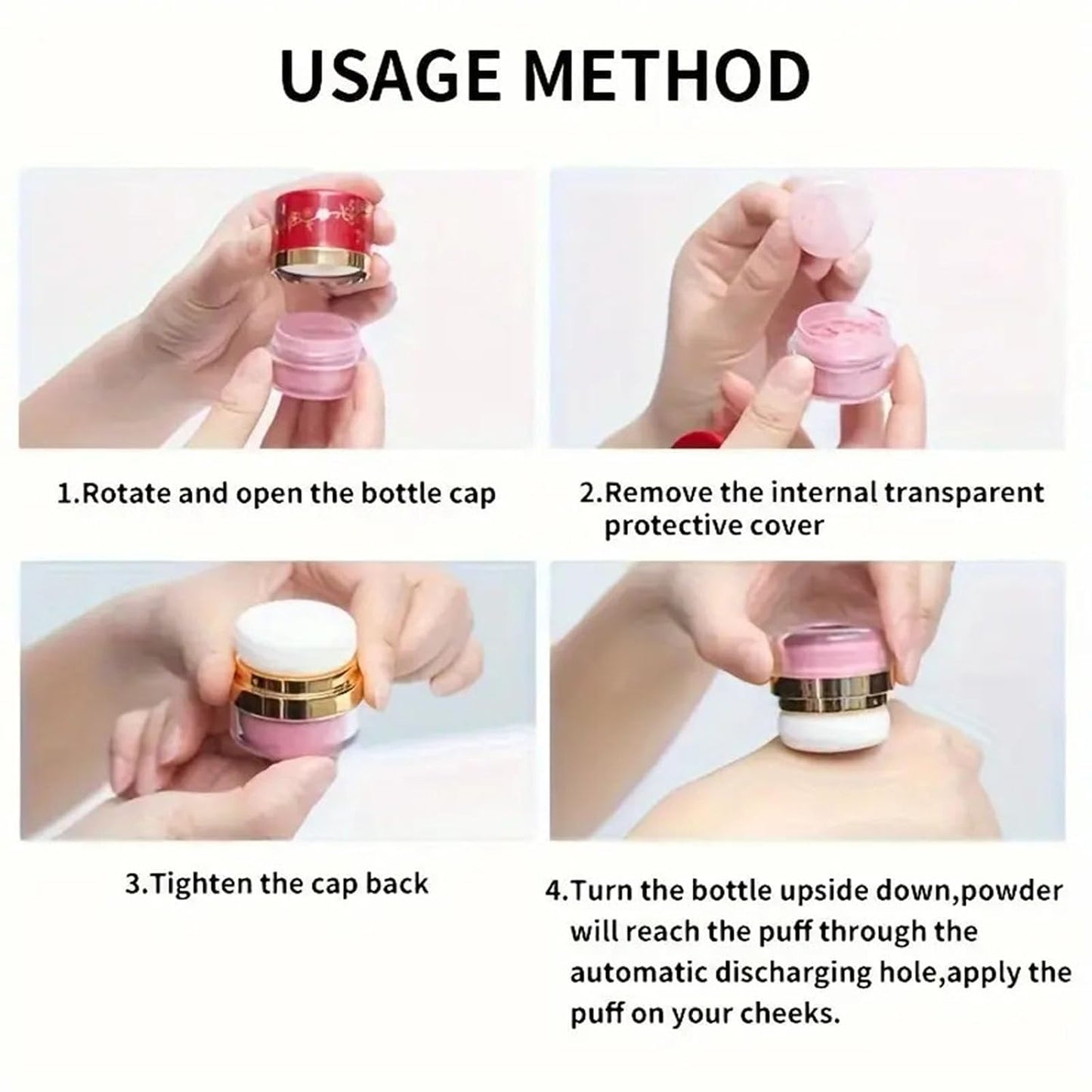 Effortless Radiance Blush Set - 3-Piece Makeup Kit with Built-In Mirror | Natural-Looking for All Skin Tones